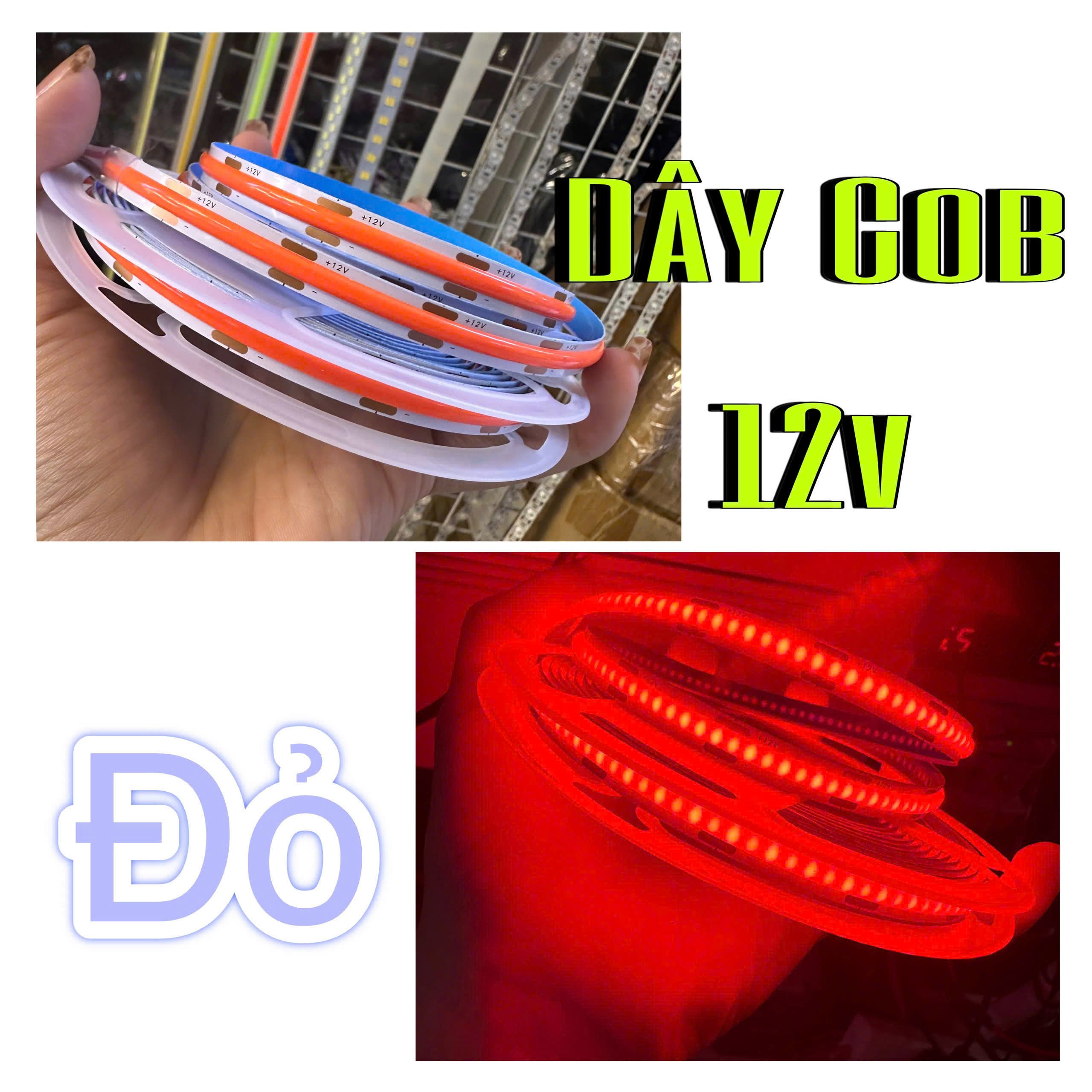 DÂY COB 12V ĐỎ