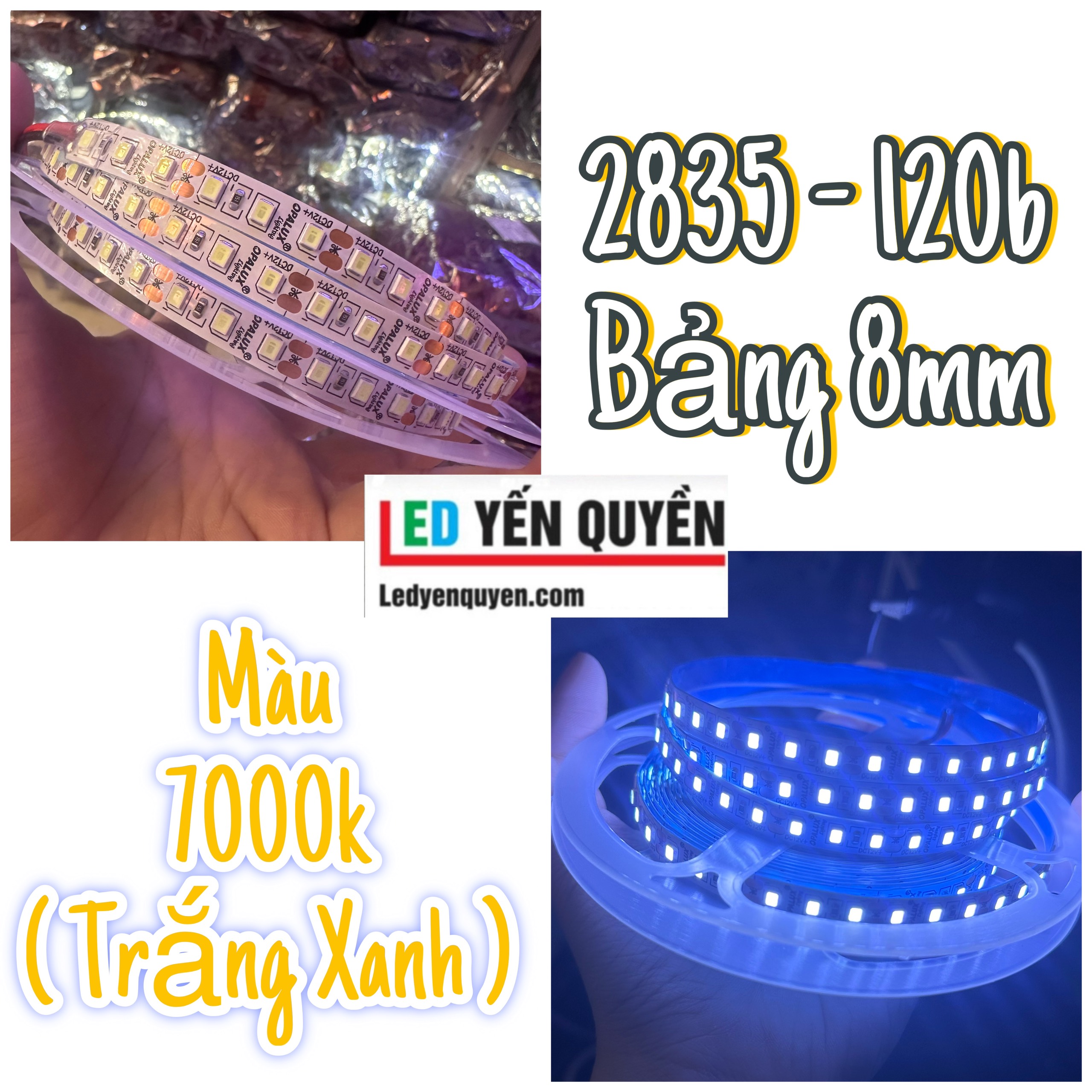 Led dây nhuyễn 2835 8mm 120b (5M) 12V